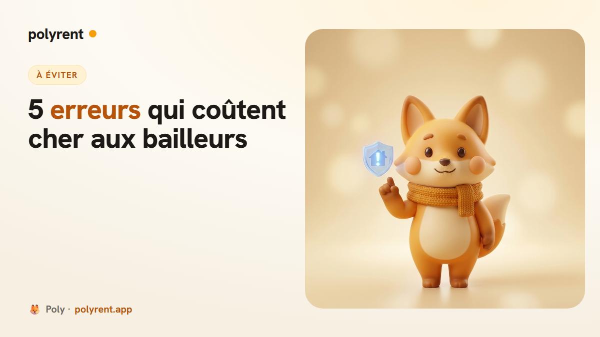 5 erreurs qui coutent cher aux bailleurs
