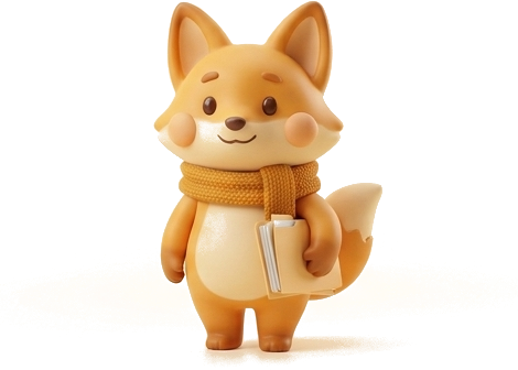 Poly, la mascotte Polyrent, avec des documents